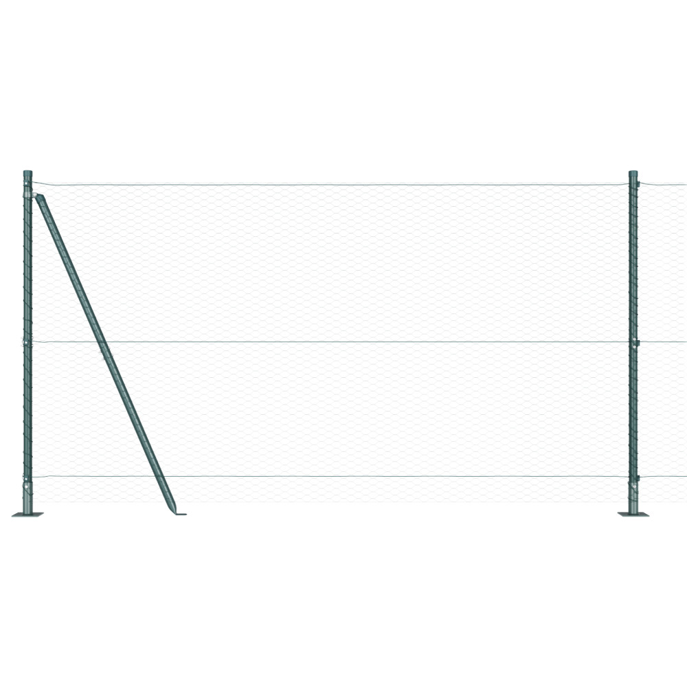 Produktbild för Hexagonal stängsel med betongfundament 10 x 1,2 m Grön Mesh