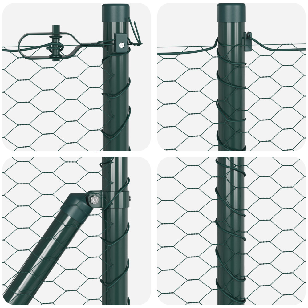 Produktbild för Utomhus hexagonal stängsel med betongfundament 50 x 1 m Grön