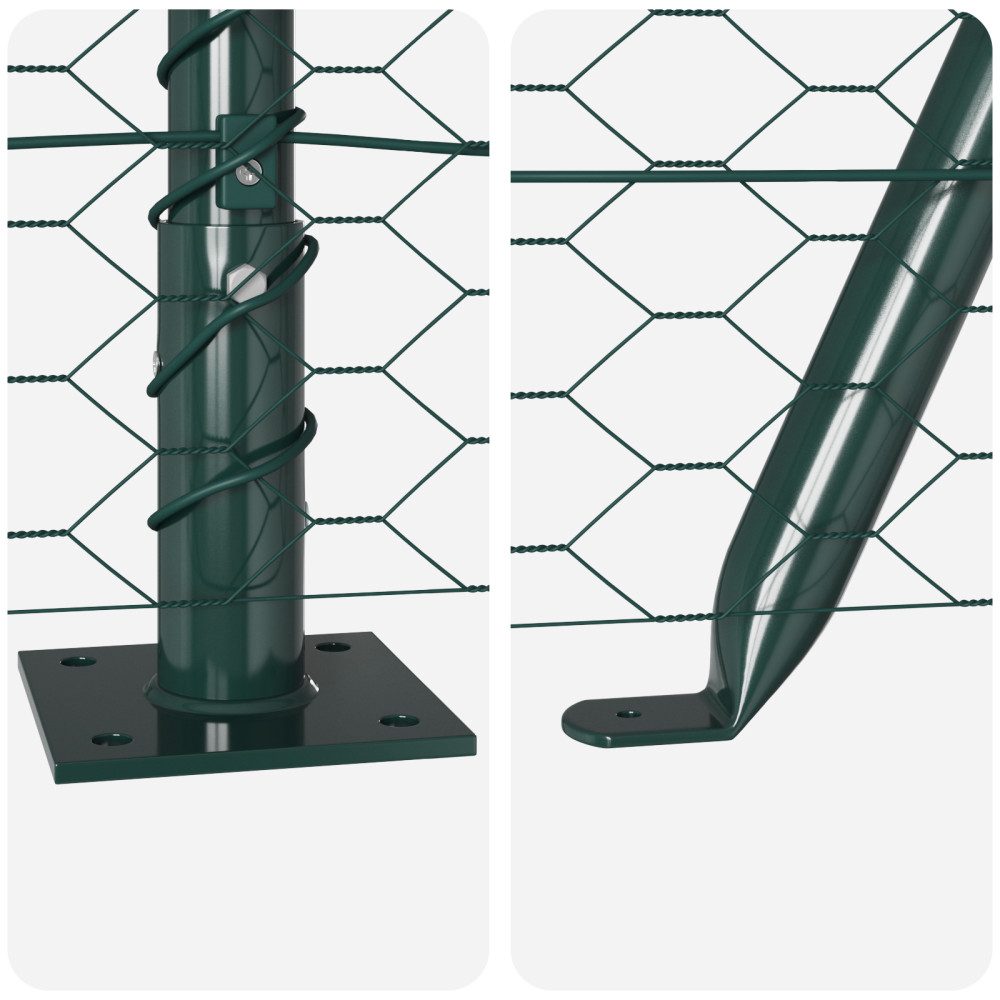 Produktbild för Utomhus hexagonal stängsel med betongfundament 50 x 1 m Grön