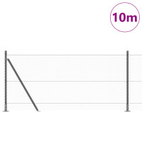 Produktbild för Hexagonal stängsel med betongfundament 10 x 1 m Grå Mesh