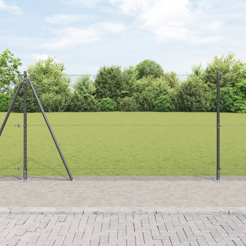 vidaXL Hexagonal stängsel med betongfundament 50 x 1,2 m Grå Mesh