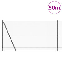 Produktbild för Hexagonal stängsel med betongfundament 50 x 1,2 m Grå Mesh