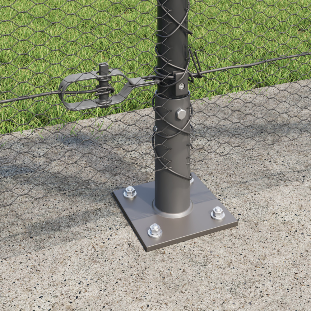 Produktbild för Hexagonal stängsel med betongfundament 50 x 1,2 m Grå Mesh