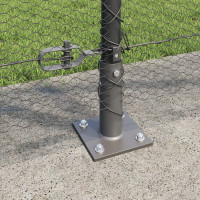 Produktbild för Hexagonal stängsel med betongfundament 50 x 1,2 m Grå Mesh