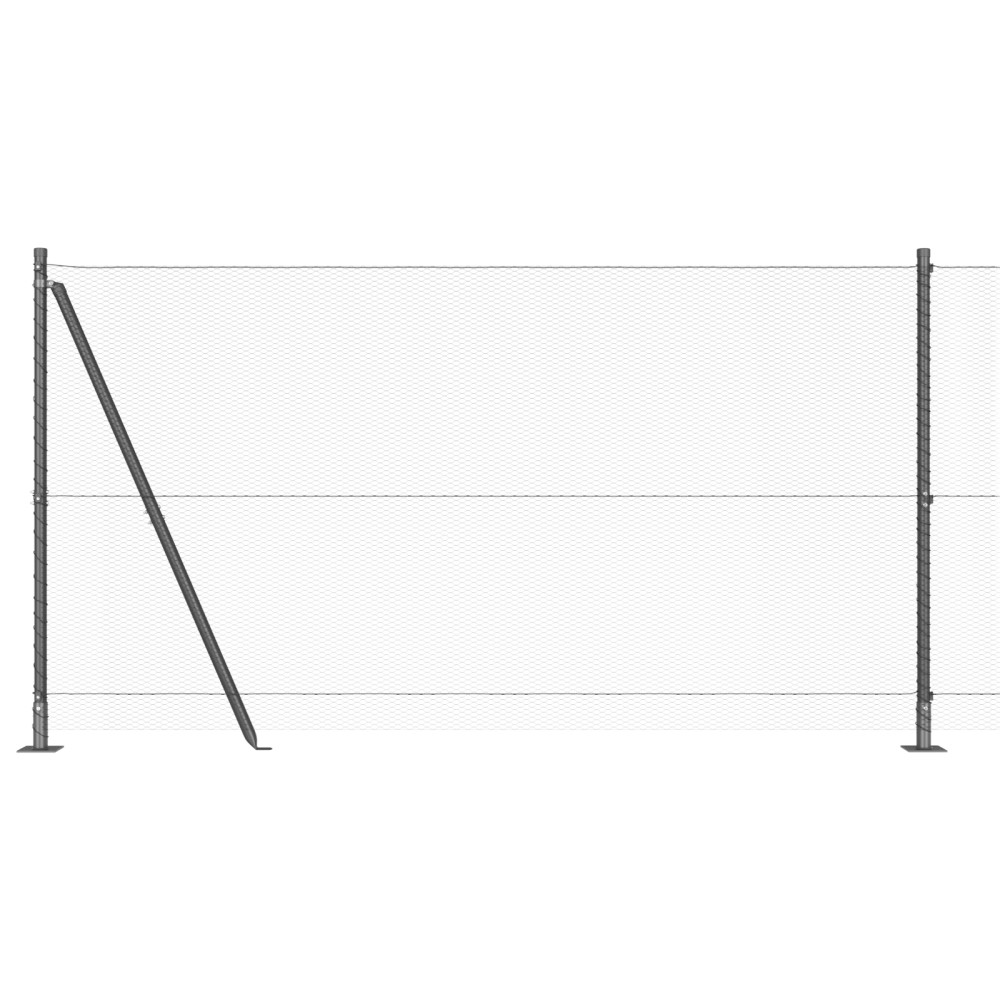Produktbild för Hexagonal stängsel med betongfundament 50 x 1,2 m Grå Mesh