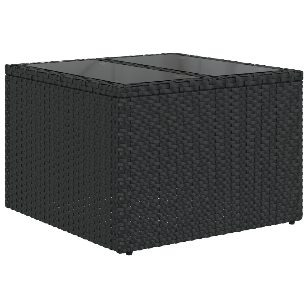 Produktbild för Trädgårdsoffset 7 pcs Svart 55 x 55 x 37 cm konstrotting