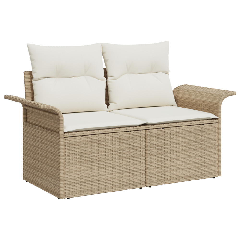 Produktbild för Trädgårdsoffset 8 pcs Beige och gräddfärgad konstrotting