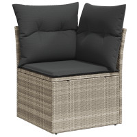 Produktbild för Trädgårdsoffset 9 pcs Ljusgrå och mörkgrå konstrotting