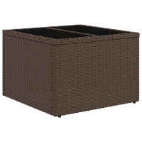 Produktbild för Trädgårdsoffset med kudde 7 pcs Brun och vit Poly rattan