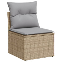 Produktbild för Trädgårdsoffset med lagring 5 pcs Beige och Grå konstrotting