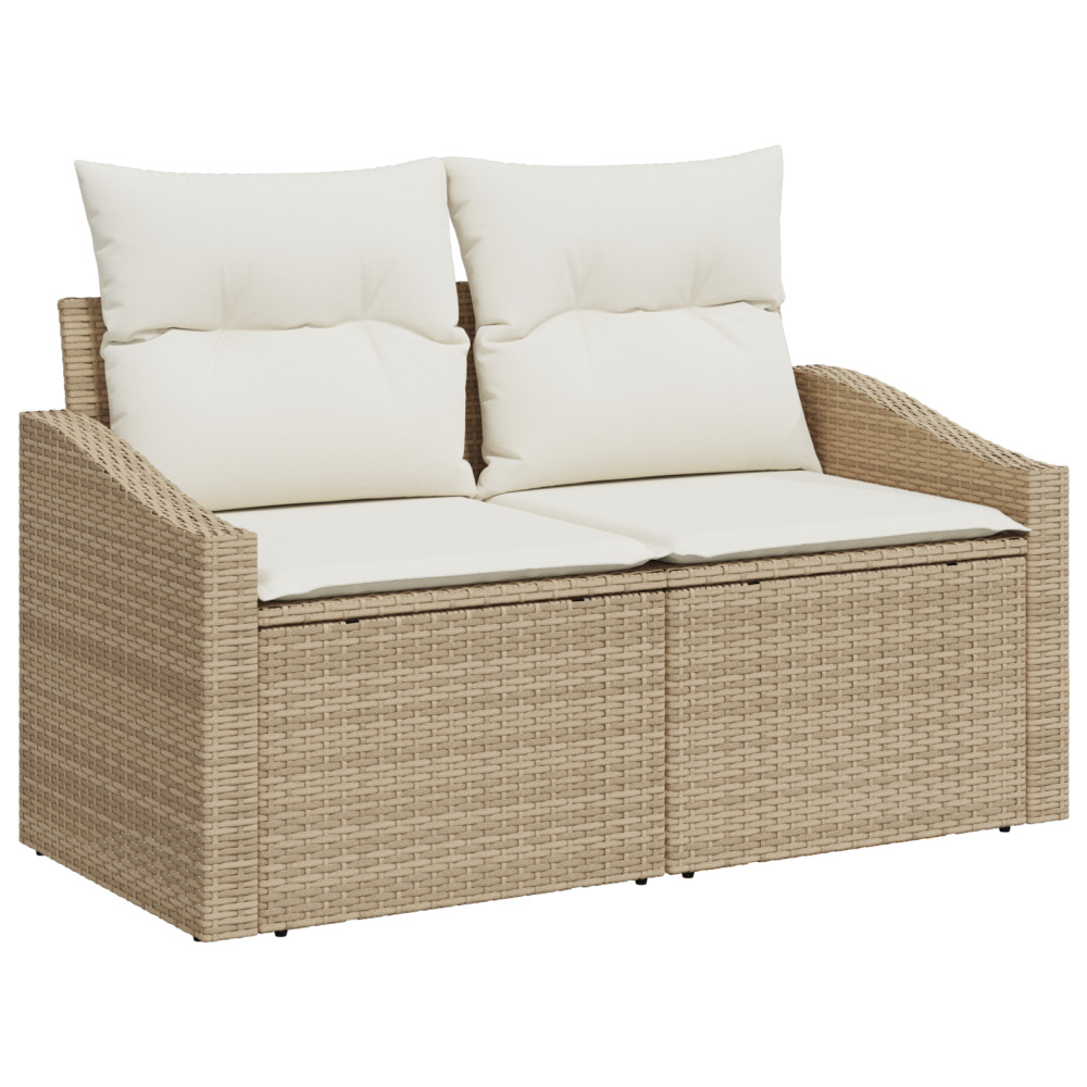 Produktbild för Trädgårdsoffset 6 pcs Beige och gräddfärgad konstrotting