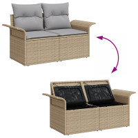 Produktbild för Trädgårdsoffset 6 pcs Beige och Ljusgrå konstrotting