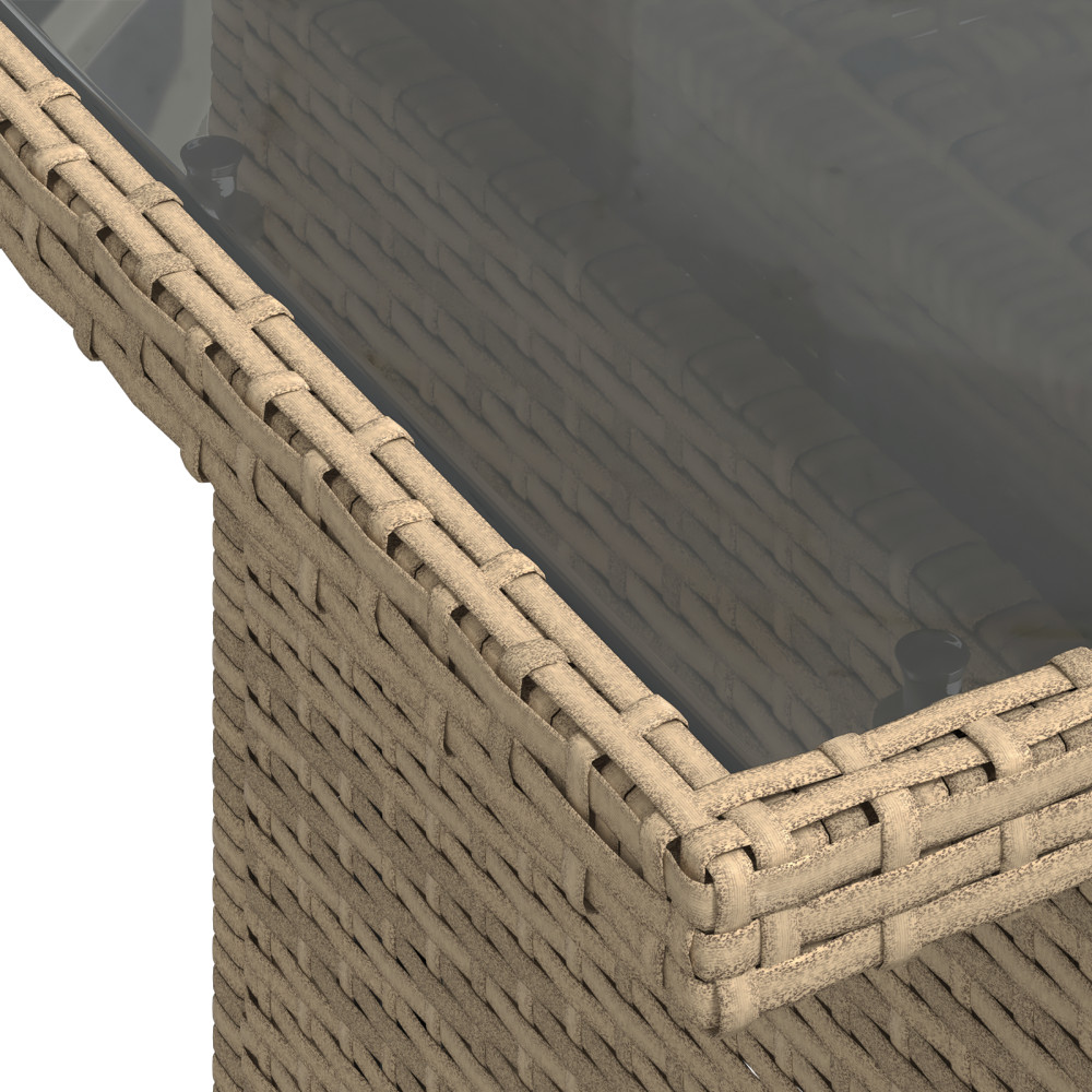 Produktbild för Trädgårdsoffset med kudde med kudde 6 pcs Beige Poly Rattan