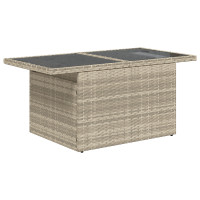 Produktbild för Trädgårdsoffset med kudde med lagring 7 pcs Ljusgrå Poly rattan