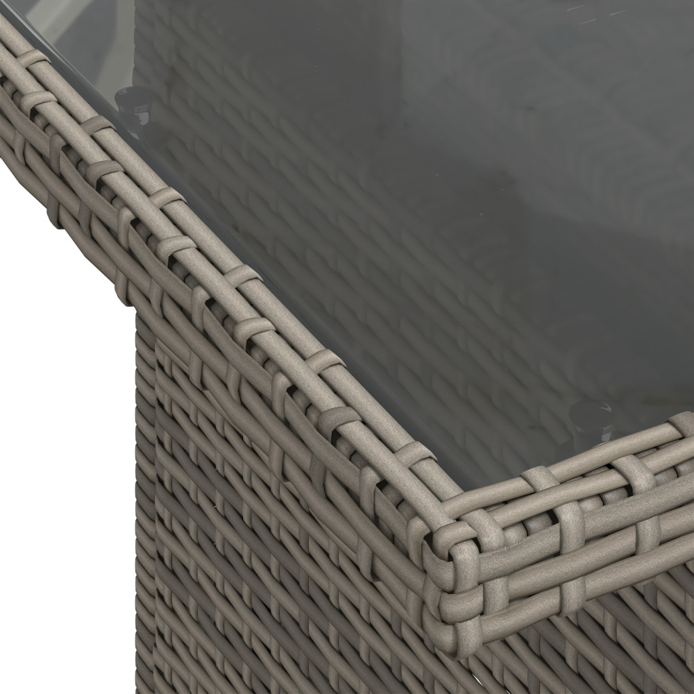 Produktbild för Trädgårdsoffset med kudde med lagring 7 pcs Grå Poly Rattan