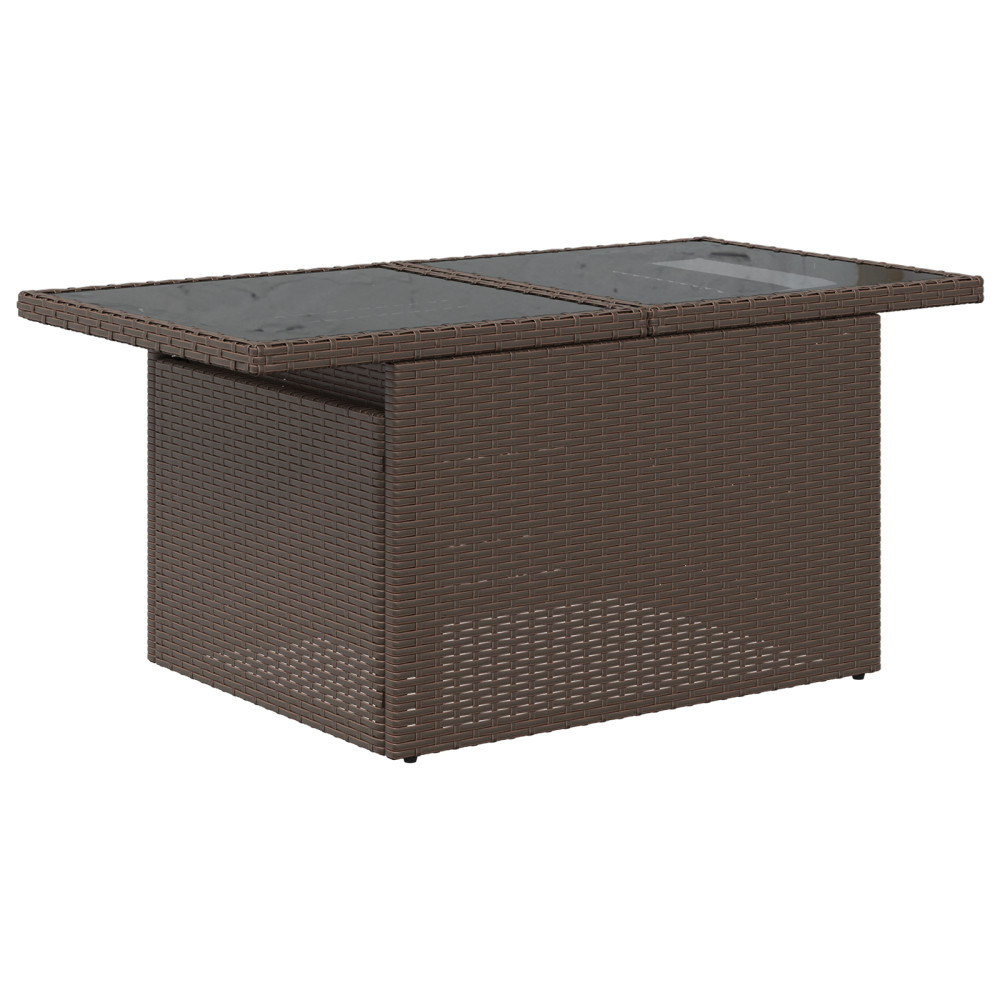 Produktbild för Trädgårdsoffset med lagring 5 pcs Brun Poly rattan
