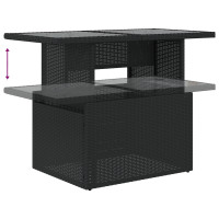 Produktbild för Trädgårdsoffset med kudde med lagring 5 pcs Svart Poly rattan