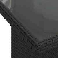 Produktbild för Trädgårdsoffset med kudde med lagring 5 pcs Svart Poly rattan