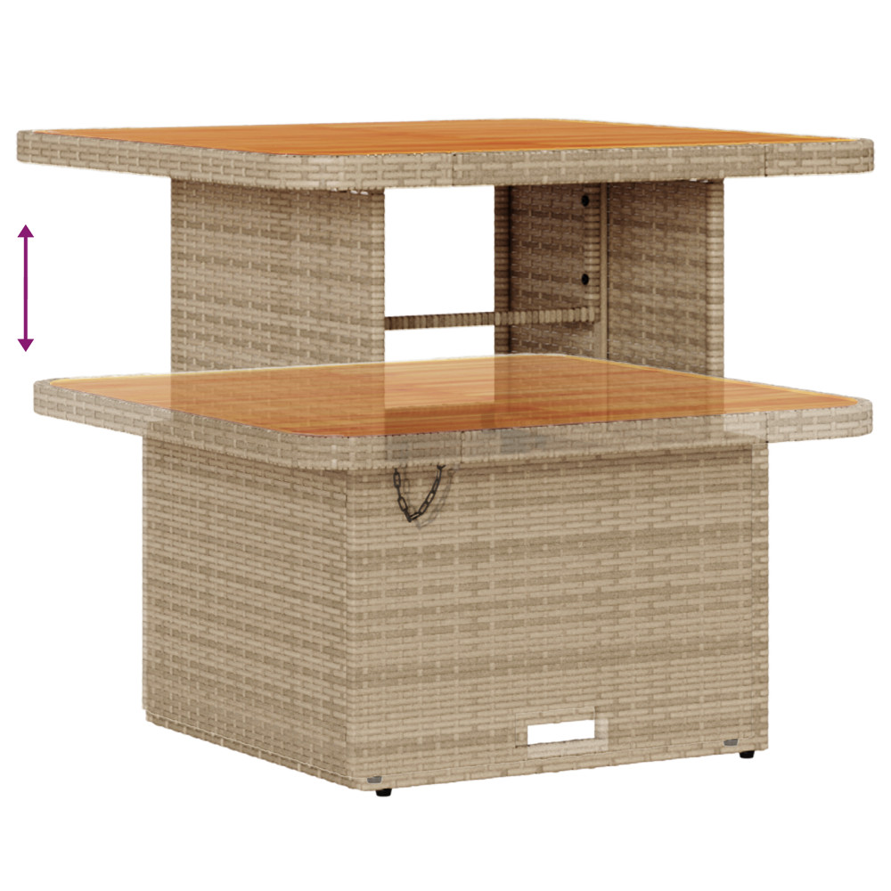 Produktbild för Trädgårdsoffset med kudde 9 pcs Beige konstrotting