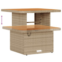 Produktbild för Trädgårdsoffset med kudde 9 pcs Beige konstrotting