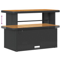 Produktbild för Trädgårdsoffset 9 pcs Svart Polyrotting och pulverlackerad stål
