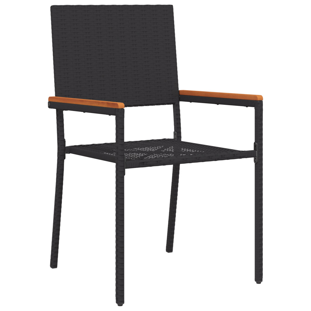 Produktbild för Trädgårdsmöbelset 7 pcs Svart konstrotting