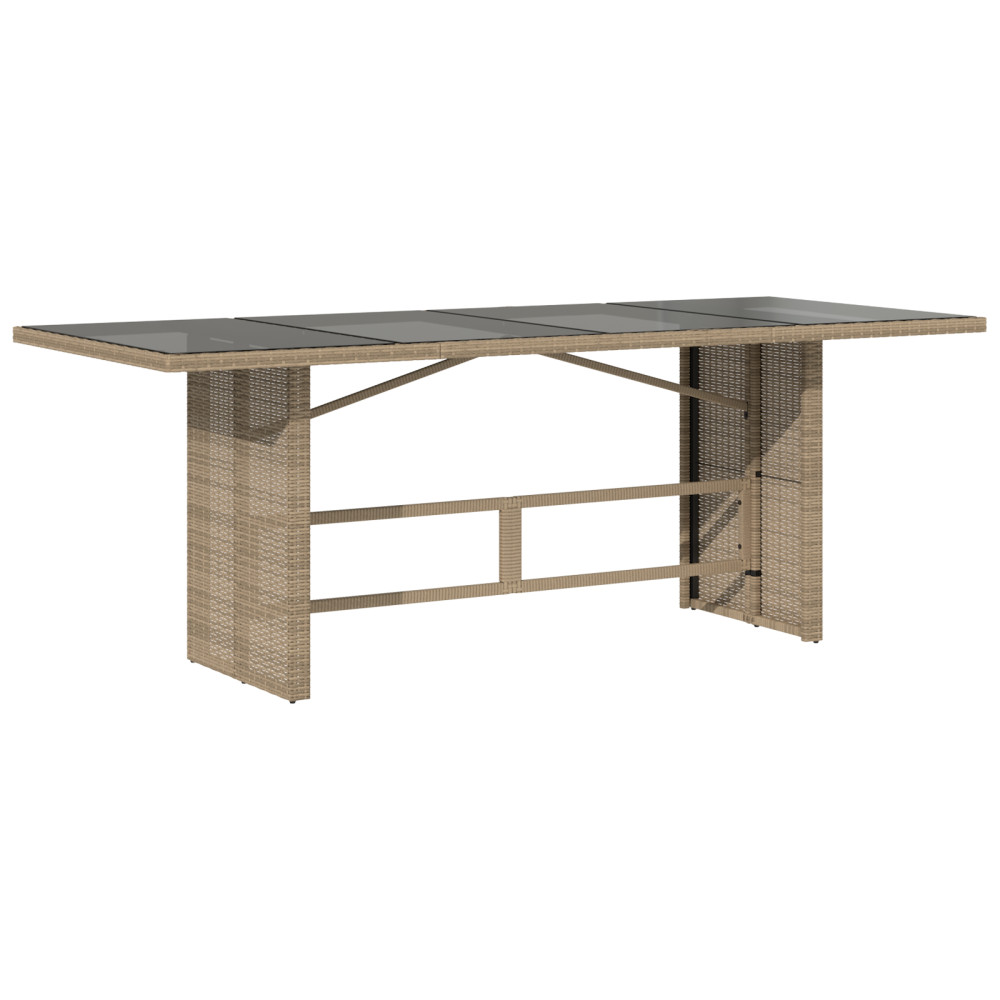Produktbild för Trädgårdsmöbelset 7 pcs Beige konstrotting