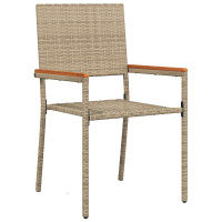Produktbild för Trädgårdsmöbelset 7 pcs Beige konstrotting