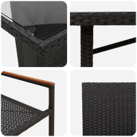 Produktbild för Trädgårdsmöbelset 9 pcs Svart konstrotting