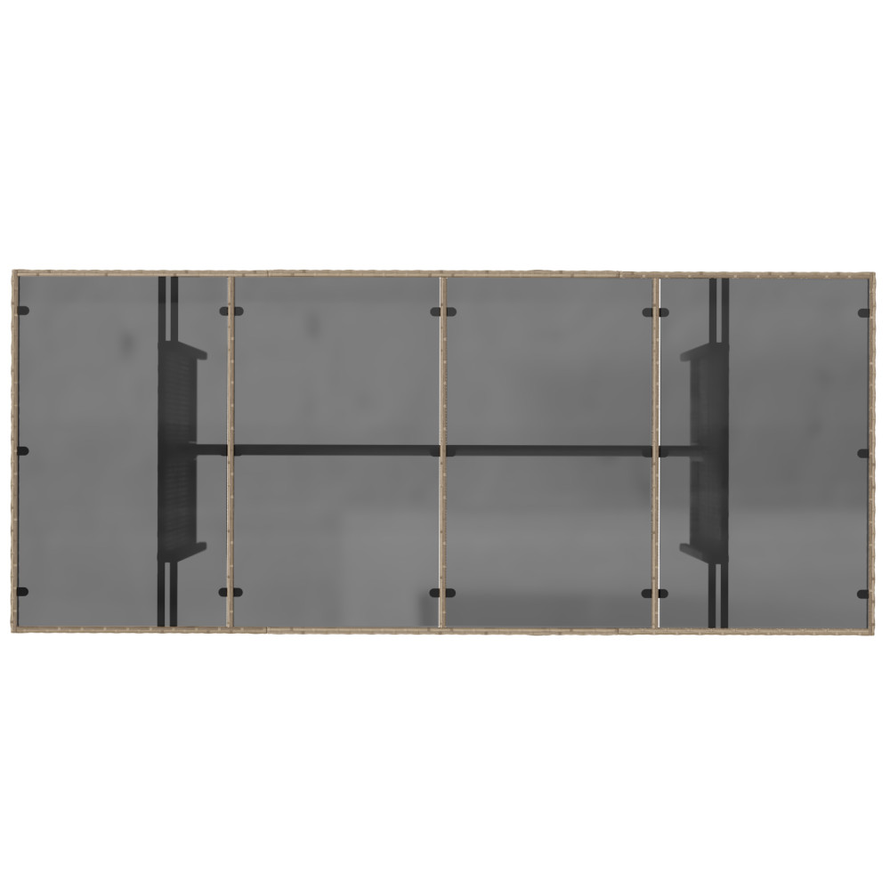 Produktbild för Trädgårdsmöbelset 9 pcs Beige konstrotting