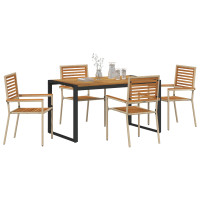 Produktbild för Trädgårdsmöbelset 5 pcs Beige och brun konstrotting