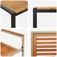 Produktbild för Trädgårdsmöbelset 5 pcs Beige och brun konstrotting
