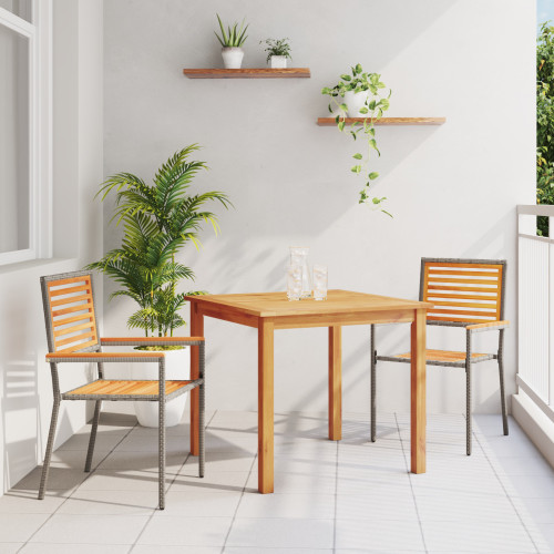 vidaXL Trädgårdsmöbelset 3 pcs Grå Massivt Akaciaträ
