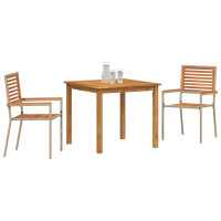 Produktbild för Trädgårdsmöbelset 3 pcs Beige Massivt Akaciaträ