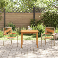 Produktbild för Trädgårdsmöbelset 3 pcs Beige Massivt Akaciaträ
