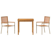 Produktbild för Trädgårdsmöbelset 3 pcs Beige Massivt Akaciaträ