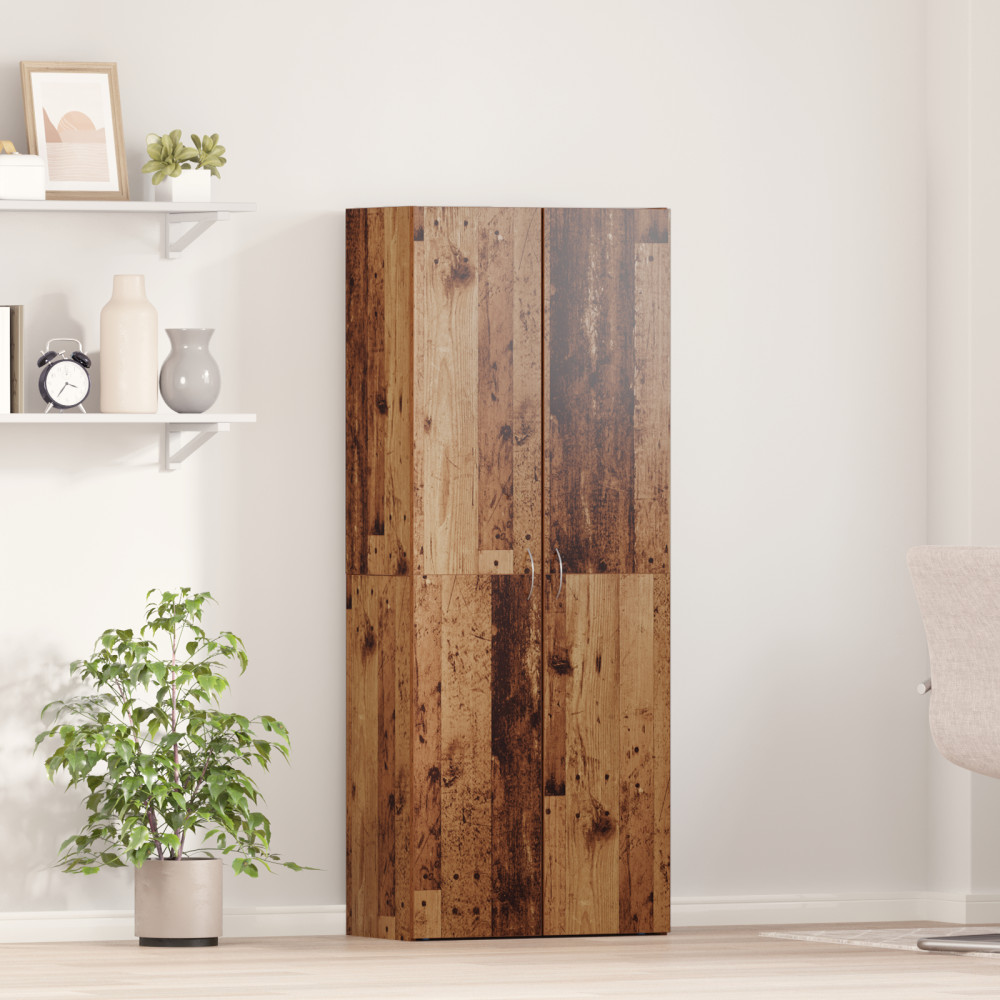 Produktbild för Kontorsskåp Gammalt trä 60 x 32 x 152,5 cm Konstruerat trä