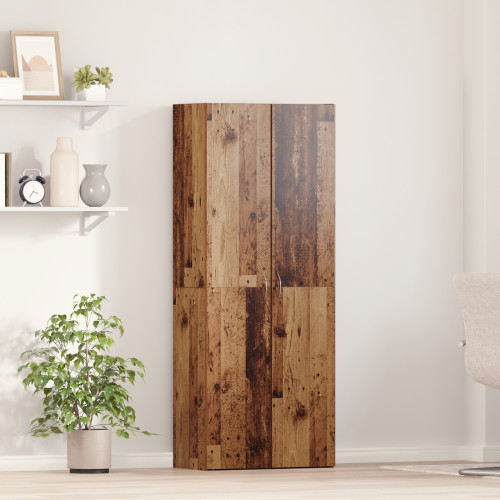 vidaXL Kontorsskåp Gammalt trä 60 x 32 x 152,5 cm Konstruerat trä