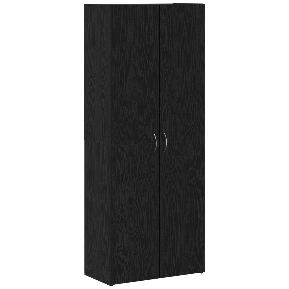 Produktbild för Kontorsskåp Svart Ek 60 x 32 x 152,5 cm Konstruerat trä