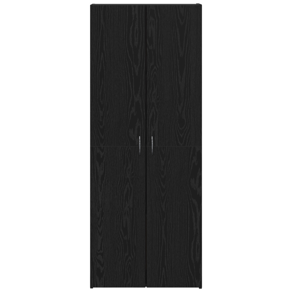 Produktbild för Kontorsskåp Svart Ek 60 x 32 x 152,5 cm Konstruerat trä