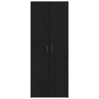 Produktbild för Kontorsskåp Svart Ek 60 x 32 x 152,5 cm Konstruerat trä