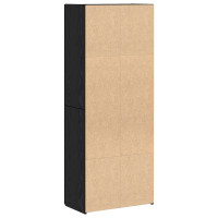 Produktbild för Kontorsskåp Svart Ek 60 x 32 x 152,5 cm Konstruerat trä