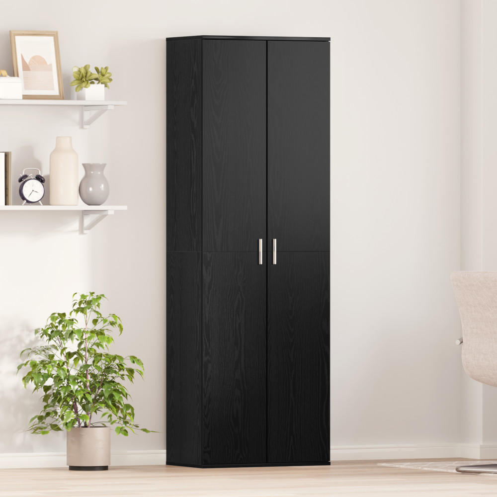 Produktbild för Highboard Svart ek 60 x 35 x 180 cm Konstruerat trä