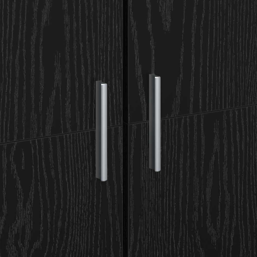 Produktbild för Highboard Svart ek 60 x 35 x 180 cm Konstruerat trä