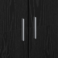 Produktbild för Highboard Svart ek 60 x 35 x 180 cm Konstruerat trä