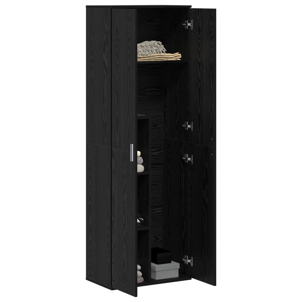 Produktbild för Highboard Svart ek 60 x 35 x 180 cm Konstruerat trä