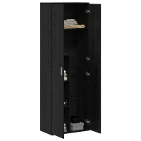 Produktbild för Highboard Svart ek 60 x 35 x 180 cm Konstruerat trä