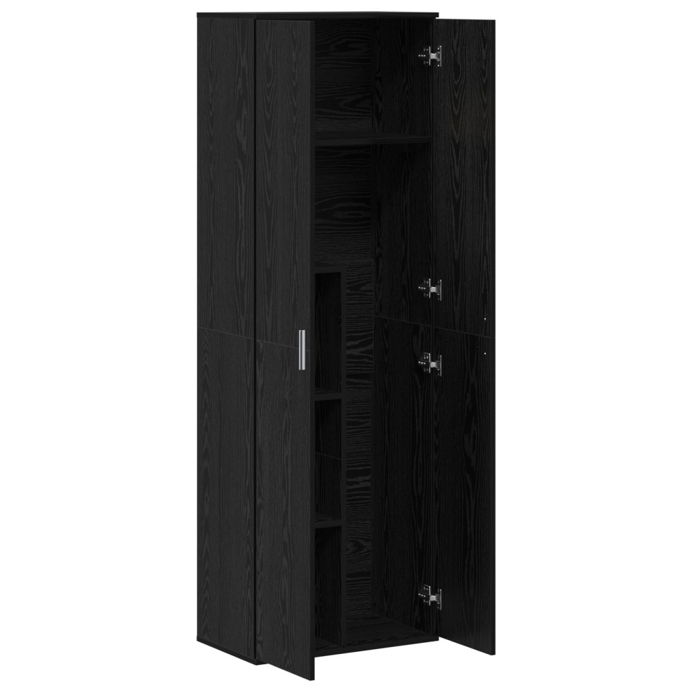 Produktbild för Highboard Svart ek 60 x 35 x 180 cm Konstruerat trä