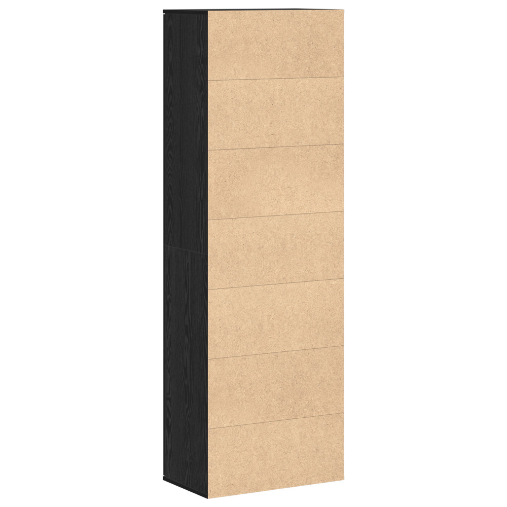 Produktbild för Highboard Svart ek 60 x 35 x 180 cm Konstruerat trä