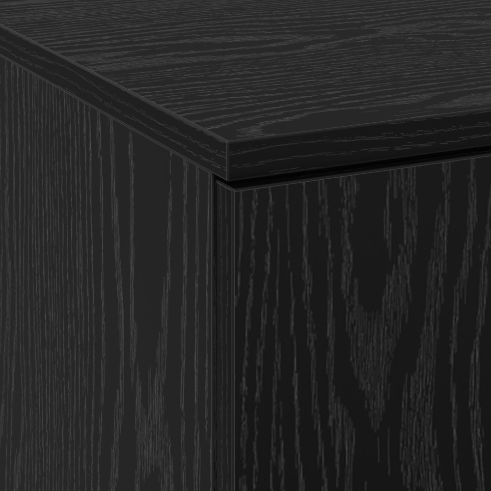 Produktbild för Highboard Svart ek 60 x 35 x 180 cm Konstruerat trä